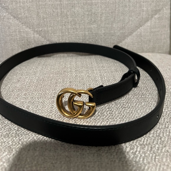 Gucci leather belt thin GG Marmont - Picture 1 of 5